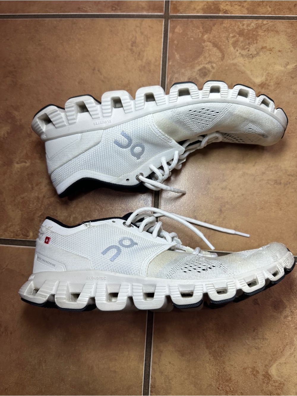 On Running Cloud X Women's Athletic Shoes in White and Black - 8 - Picture 7 of 10